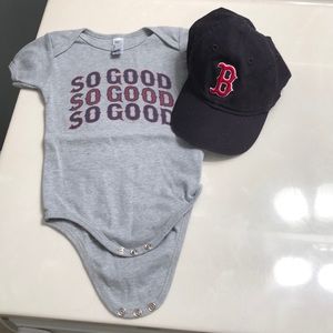 Boston Red Sox onesie and hat